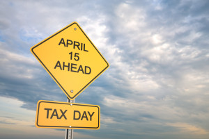 Tax Day Sign With Sky