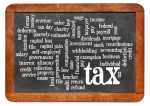 Chalkboard With Tax On It